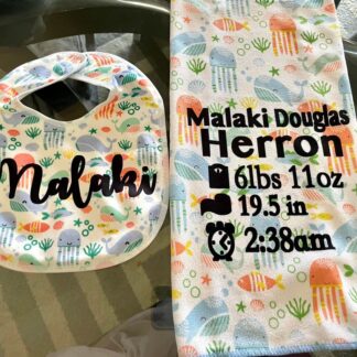 Burp Cloth and Bib Set