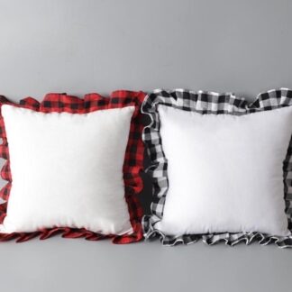 Plaid bordered pillow